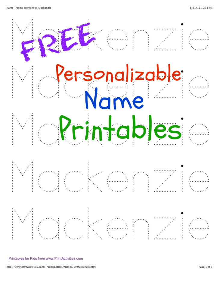 Name Tracing Worksheets For Preschoolers