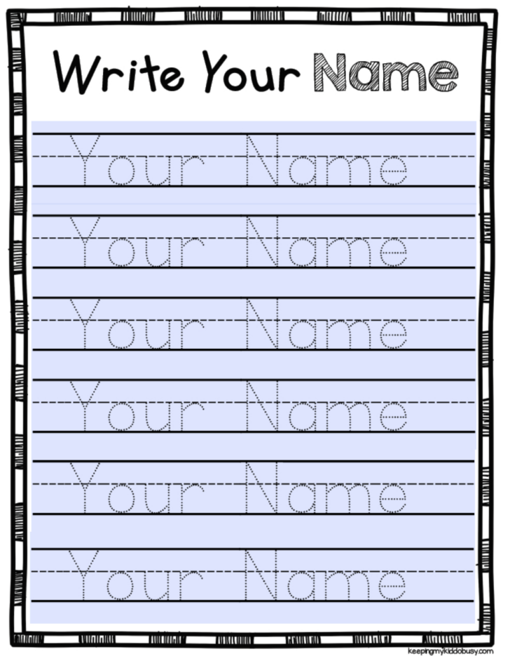 Free Name Tracing Worksheets For Preschool With Lines
