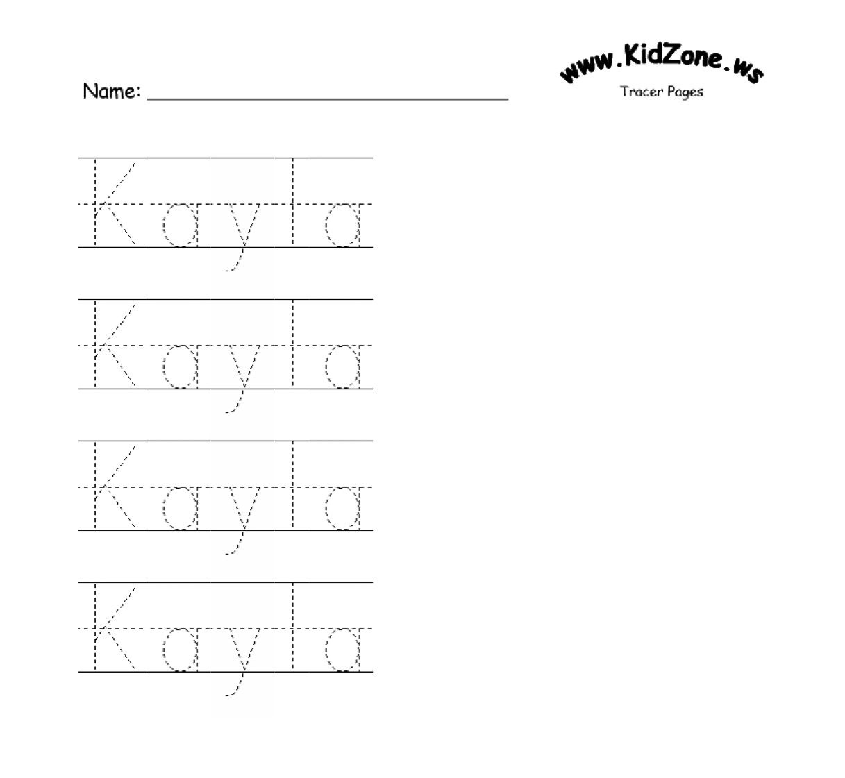Free Name Tracing Worksheets Kidzone Name Tracing Worksheets
