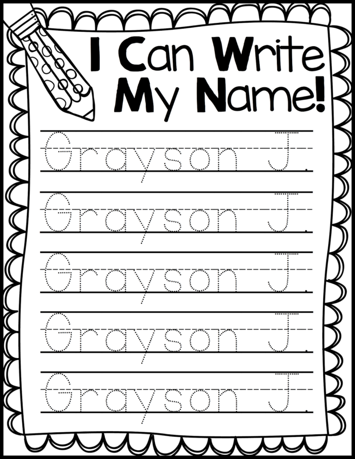 Name Tracing Worksheets Kindergarten