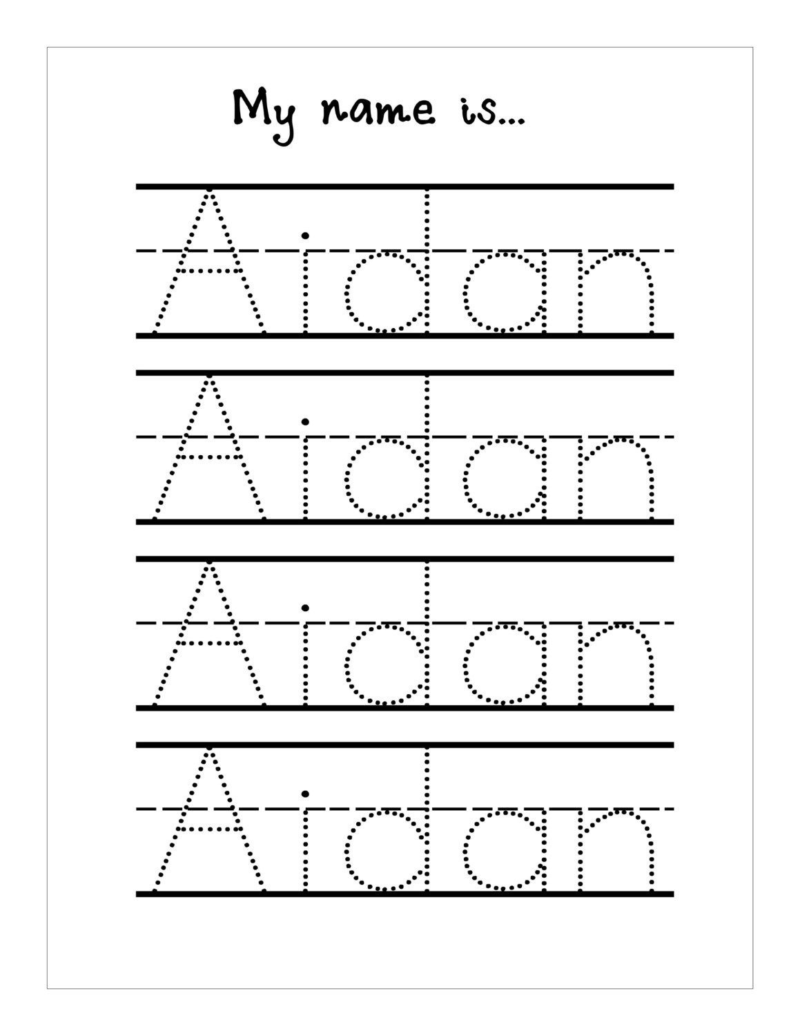 Preschool Tracing Name Worksheets Name Tracing Worksheets